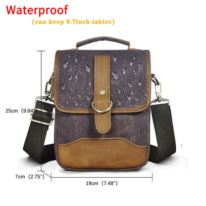 Original Leather Male Fashion Casual Tote Messenger bag Design Satchel Crossbody One Shoulder bag 8&quot; Tablets Pouch For Men 143-d