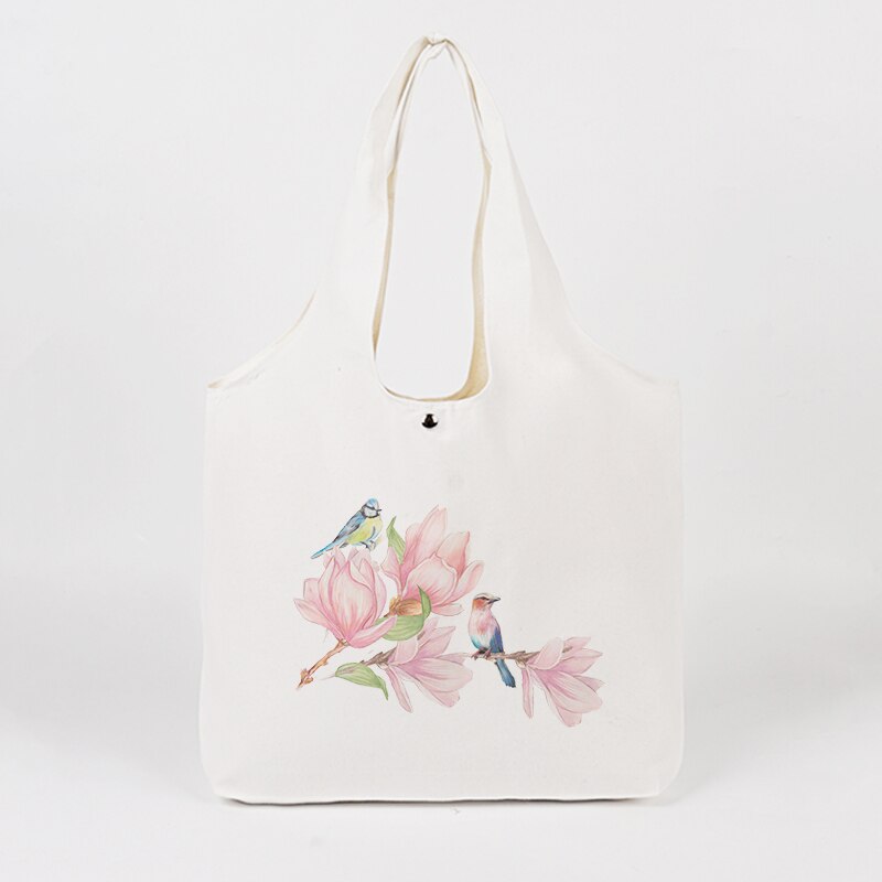 Women Printed  Casual Shopping bag Female Handbags Shoulder Fashion Style Flower Graphic Canvas Girl Bag