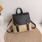 Vintage Straw Backpack Women&#39;s Fashion Shoulder Bag Versatile Straw Woven PU Leather Elegant Luxury Designer Small Backpack