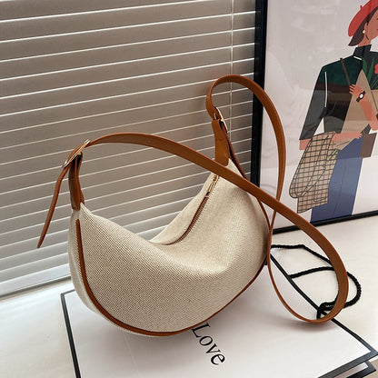 Female Canvas Handbags Designer Simple Women Bags Casual Travel Shoulder Bag Fashion Hobos Bags Ladies Cross Body Bag Sac A Main