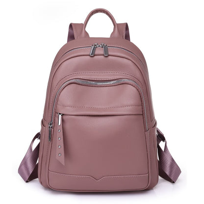 Women Fashion PU Leather Backpack Female Teenager Large Capacity School Bag Lady Travel Shopping Rucksack Student Class Bagpack