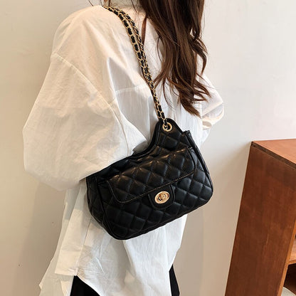 Top Brand Handbag Pu Leather Fashion Quilted Women Shoulder Bag Vintage Luxury Designer Handbag Fashion Women Bags Metal Chain