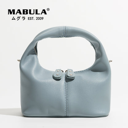 MABULA Simple Casual Hobo Women Small Tote Handbag Solid Phone Purse Shoulder Bag Soft Leather Stylish Crossbody Bag