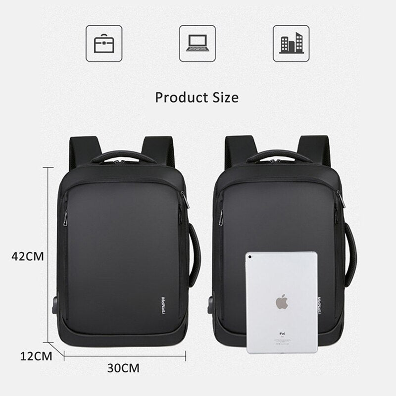 Men&#39;s Backpack 17.3 Inch Laptop Backpacks Expandable Usb Charging Large Capacity Travel Backpacking with Waterproof Bag