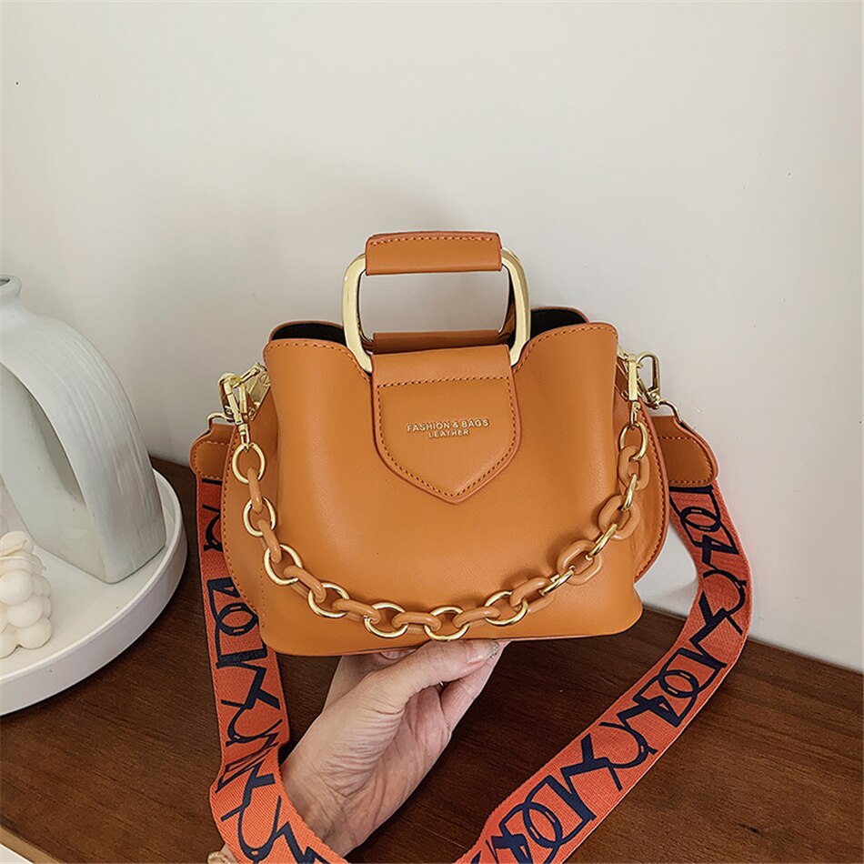 Luxury Women Leather Small Totes Bag Cute Short Handle Shoulder Bags for Women Designer Trend Chain Crossbody Bag Brand Handbags