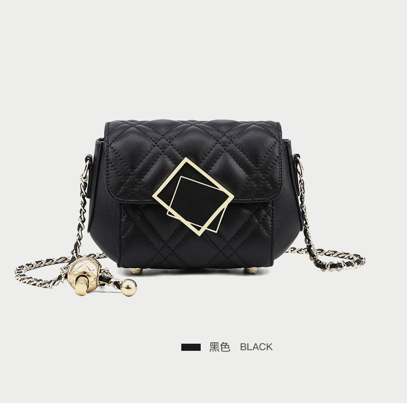 Female Baguette Bag Plaid Chain Messenger Bags Ins Style Casual Solid Color Mini Crossbody Square Bags For Women Sense Of Luxury