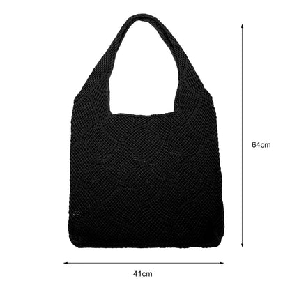 Luxury Designer Crochet Handbags For Women Female Bag Large Totes Bag Women&#39;s Summer Beach Bag Casual Hollow Woven Shoulder Bags