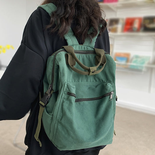 Ladies Canvas Vintage Backpack Laptop Girl Travel Bag Fashion Female College Student Backpack Cool Women Cute School Bags Trendy