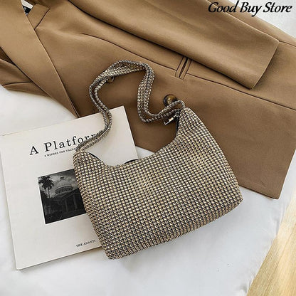 Fashion Rhinestones Evening Clutch Bag Shiny Crystal Shoulder Bags Women Elegant Party Wedding Purses Lady Luxury Handbag Totes