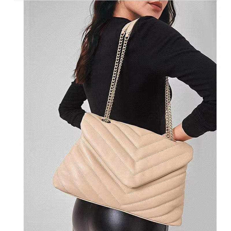 ZR DIARY Large Capacity Commuter Bags Women Tote Diamond Pattern Metal Chain Fashion Ladies Shoulder Crossbody Bags 0811