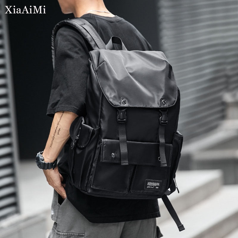 Men&#39;s Fashion Backpack Large-capacity Outdoor Travel Waterproof Zipper Sports Backpack College Student Laptop School Bag