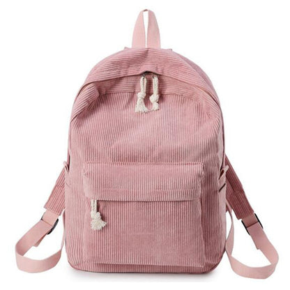 Women Backpack School Backpacks For Teenage Girls School Bag Striped Rucksack Travel Bags Soulder Bag Corduroy Design Mochila