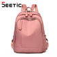 SEETIC Waterproof Women Backpack Fashion Oxford Travel Backpack Female Solid Color Ladies Backpack Multiple Pockets School Bag