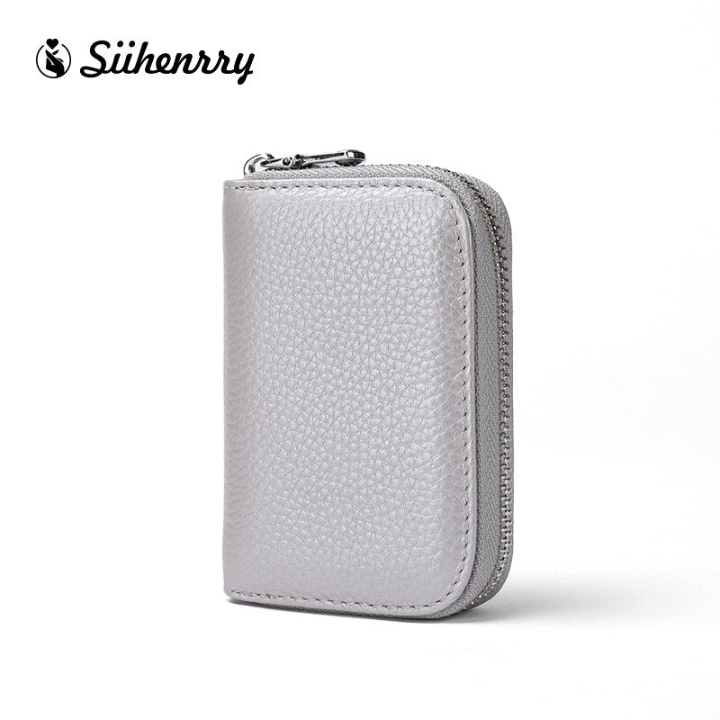 Siihenrry New Genuine Leather RFID Blocking Women Credit Card Holder Bank Card Wallet Case Cardholder Valentine's Day Present