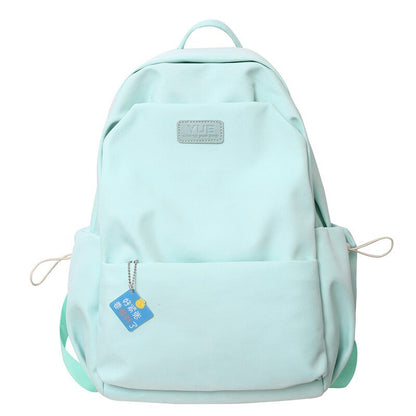 DCIMOR New Waterproof Nylon Women Backpack Female Solid Color Portable Travel Bag Kawaii Girl Big Schoolbag Preppy Badge Bookbag