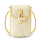 Straw Woven Small Phone Bag Handmade Ladies Shoulder Crossbody Messenger Bags Weaving Summer Beach Female Mini Purse Handbag