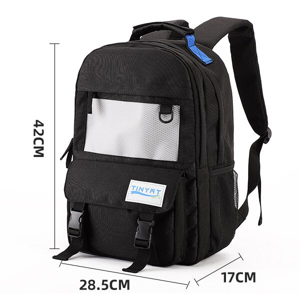 TINYAT Canvas Backpack Men Women Laptop Computer School Backpacks Waterproof Leisure For Teenage Travel Shoulder Book Bag