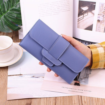 PU Leather Women Wallets Luxury Long Hasp Fold-over Pattern Coin Purses Female Brand Solid Colors New Thin Clutch Phone Bag