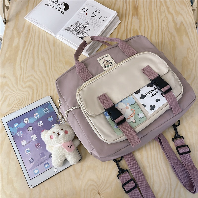 Summer Kawaii Multi-function Fashion Girl Student Backpack Korean Contrast Color Transparent Small Schoolbag Women Travel Bag
