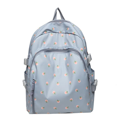 Ladies Floral Print Kawaii College Backpack Women School Bag Trendy Girl Travel Book Backpack Fashion Female Laptop Student Bags