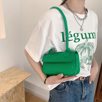 Fashion Alligator Pattern Leather Shoulder Underarm Bag for Women Female Luxury Handbags Candy Color Small Top-handle Clutch