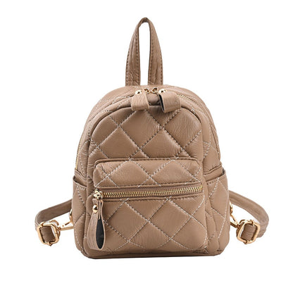 Women handbag leather small casual backpack padded pattern fashion ladies travel backpacks young simple shoulder bags