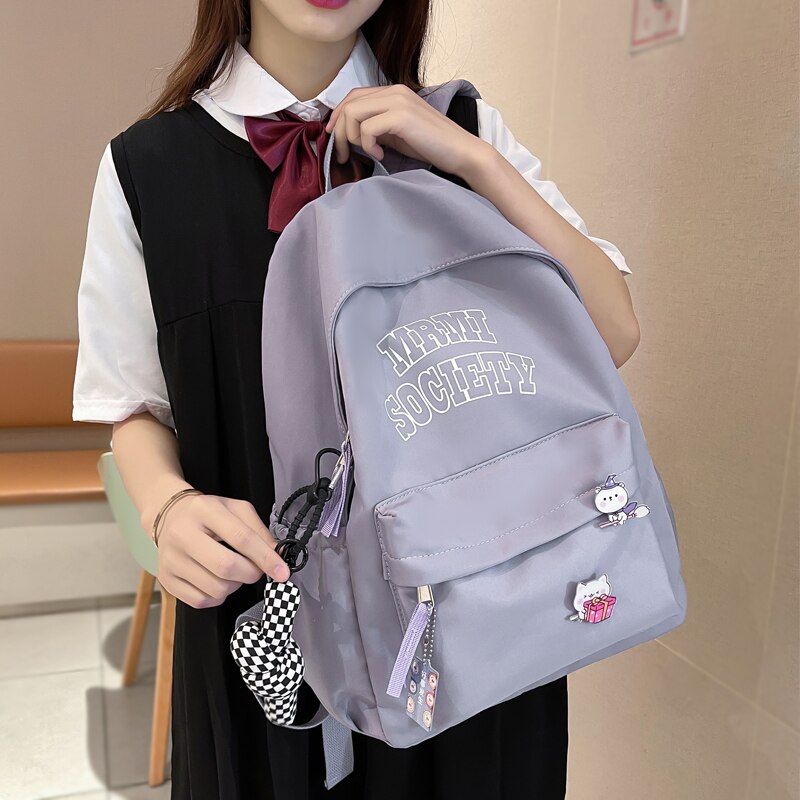 JOYPESSIE Fashion Simple Letter Women Backpack Girl Boy Laptop Rucksack Student Lovers School Bag Femal Shoulder Travel Mochila