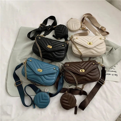 Luxury Women&#39;s bag crossbody shoulder bag 2 in 1 Messenger handbag tote bags fashion chain Belt Sling bag V letter Composite Bag