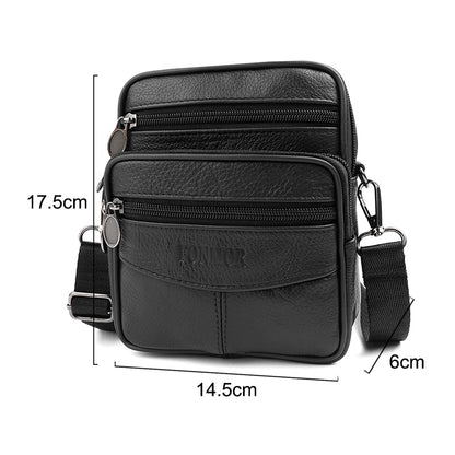 Solid Color Genuine Leather Shoulder Waist Bags Men Fanny Belt Packs Phone Pouch Casual Crossbody Bags сумка мужская