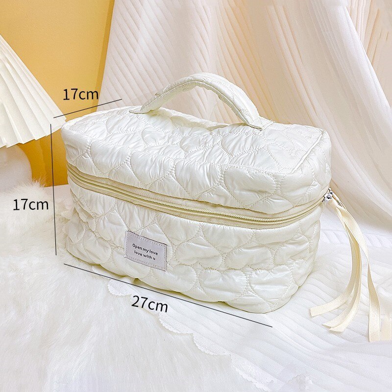 PURDORED 1 Pc  Solid Color Soft Makeup Bag for Women Zipper Large Female Cosmetic Bag Travel Make Up Toiletry Bag Washing Pouch