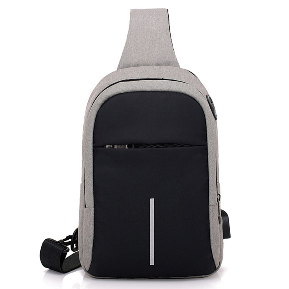 Small USB Charger Shoulder Bag Men Messenger Bags Male Waterproof Sling Chest Bag Travel Backpack Men Crossbody Bags