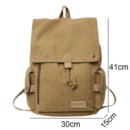 Trendy Lady Male Canvas Drawstring Laptop College Backpack Boy Girl School Bag Women Men Travel Backpack Fashion Female Book Bag