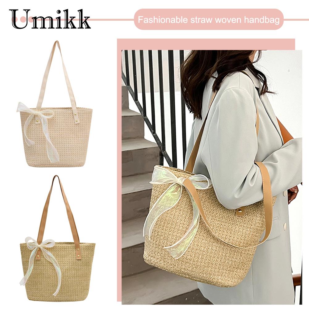 Korean Straw Women Handbag Big Tote Handbag Shopping Pouch Summer Beach Holiday Ladies Shoulder Bag Streetwear