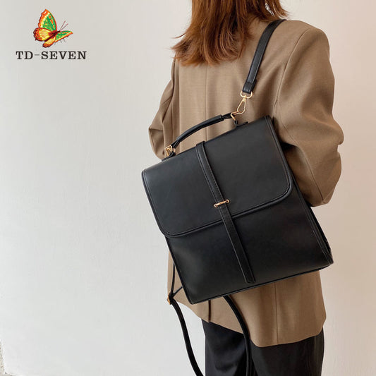 Women’s Leather Backpack Casual Flap Backpacks Ladies Laptop Briefcases Business Shoulder Bags Work Tote Handbag Purse Daypack