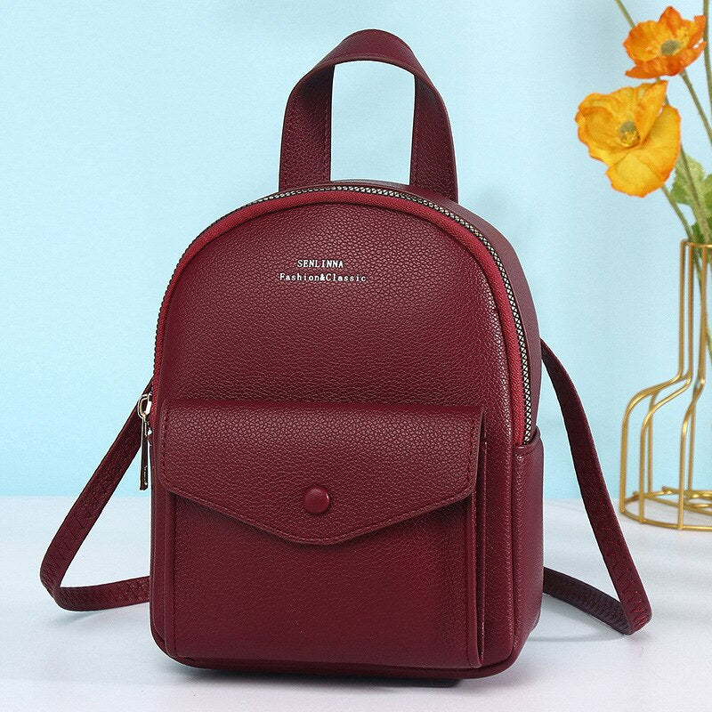 Brand Designer Fashion Women Backpack Small Soft PU Leather   Mini High Capacity Backpack Female Ladies Shoulder Bag Purse Femal