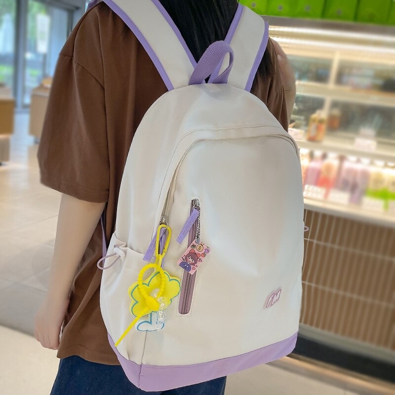 Cool Female Laptop Student Bag Girl Travel Book Backpack Fashion Women Cute Nylon School Bag Trendy Lady College Backpack Kawaii