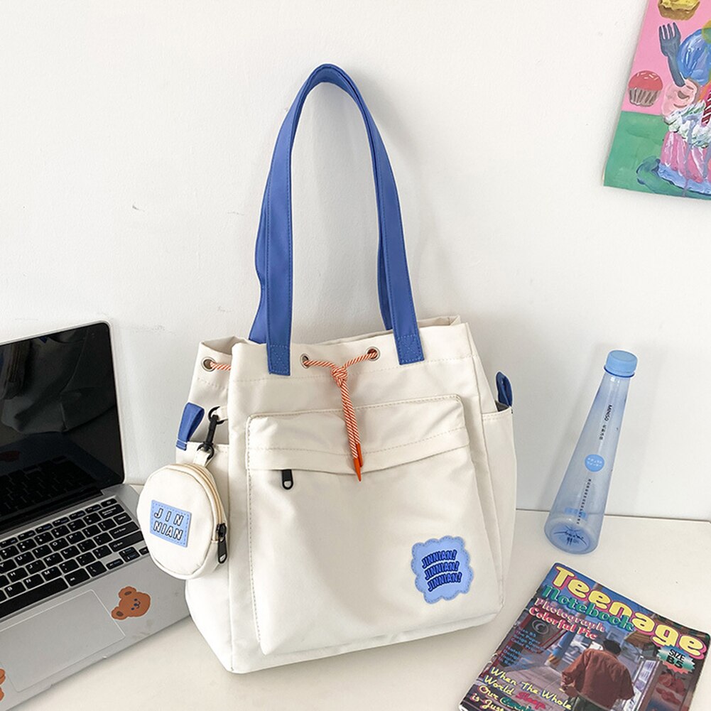 Women Simple Crossbody Bags Cute Japanese Canvas Handbags for Girls School Bags Casual Ladies Shoulder Bags Large Capacity Totes