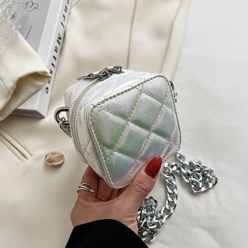 Lattice Mini Cute Bag for Women Luxury Handbags Women Bags Designer Leather Small Shoulder Bag Female Zip Purse