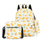 Large Capacity Owl/Avocado Fashion Backpack 3 Piece Set Female Fox Outdoor Travel Bags Leisure Shoulder Bag Student School Bag