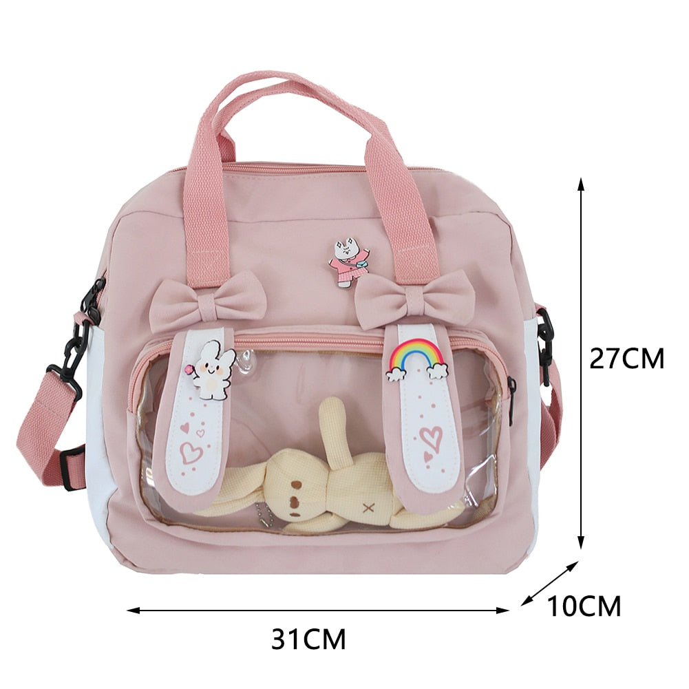 Kawaii Shoulder Backpack Korean Japanese Students Cartoon Cute Girl School Bag for Women Students Shopping Travel