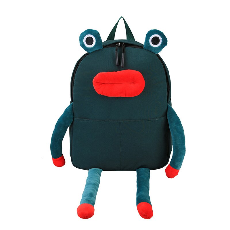 Women Funny schoolbag Japanese new fashion personality frog shoulder bag Girl student cute cartoon trave backpack