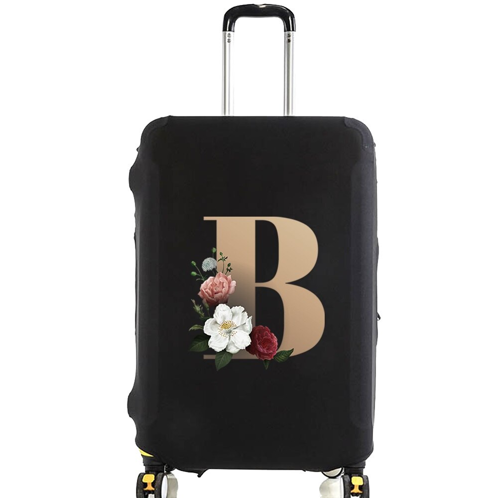 Luggage Protective Cover for 18 To 28 Inch Fashion Gold Letter Name Trolley Suitcase Elastic Dust Bags Case Travel Accessories