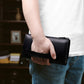 Crazy Horse Leather Men&#39;s Wallets Long Genuine Leather Business Men&#39;s Clutch Zipper Large Capacity Hand Bag Man Cell Phone Purse