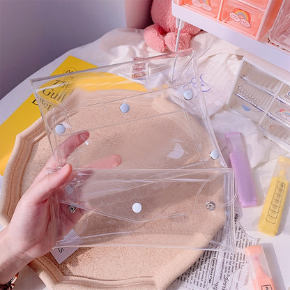 1 Pc Transparent Women Cosmetic Bag PVC Waterproof Hasp Make Up Bag Travel Washing Makeup Organizer Beauty Case Pencil Bag