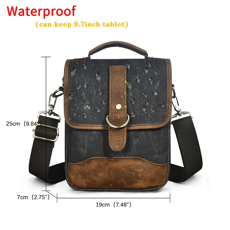 Original Leather Male Fashion Casual Tote Messenger bag Design Satchel Crossbody One Shoulder bag 8&quot; Tablets Pouch For Men 143-d