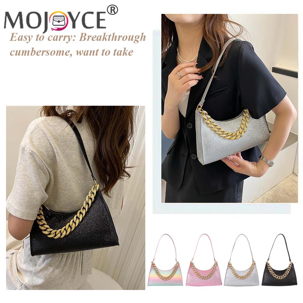 Fashion Sequin Shoulder Underarm Bags PU Leather Casual Women Handbags Purse Women Outdoor Business Traveling