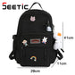 SEETIC Fashion Multi-Pocket Female Backpack Waterproof Backpack Unisex Anti-Theft Backpack Women High Quality Women Backpack