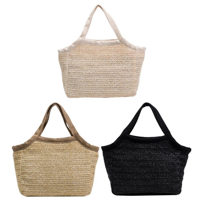 Summer Women Straw Handbag Boho Beach Holiday Female Woven Handle Tote Purses for Women Storage Handmade Tote