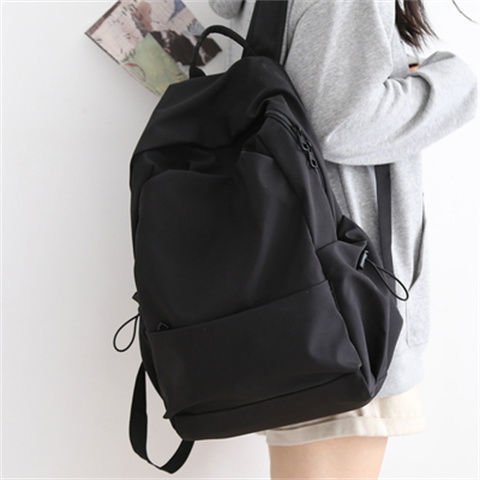 Backpacks Women Solid 5-colors Simple All-match Korean Style Casual Travel School Large Capacity Nylon Backpack Students Stylish
