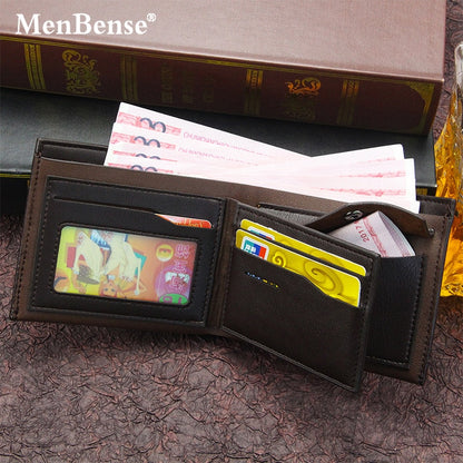 Men Wallets with Coin Pocket Vintage Male Purse Function Brown Genuine Men Wallet with Card Holders id and card holder wallet